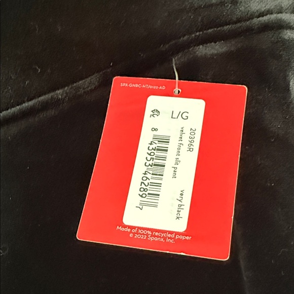 SPANX Black Velvet Split Hem Wide Leg Pants - Picture 4 of 9